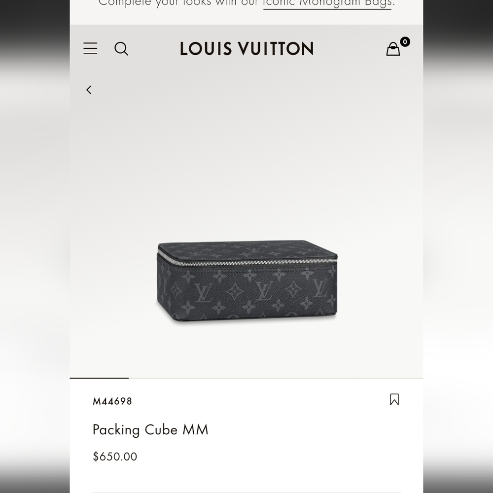 Louis Vuitton Packing Cube MM Monogram Eclipse Canvas bag!